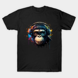 Colorful DJ Chimpanzee T-Shirt